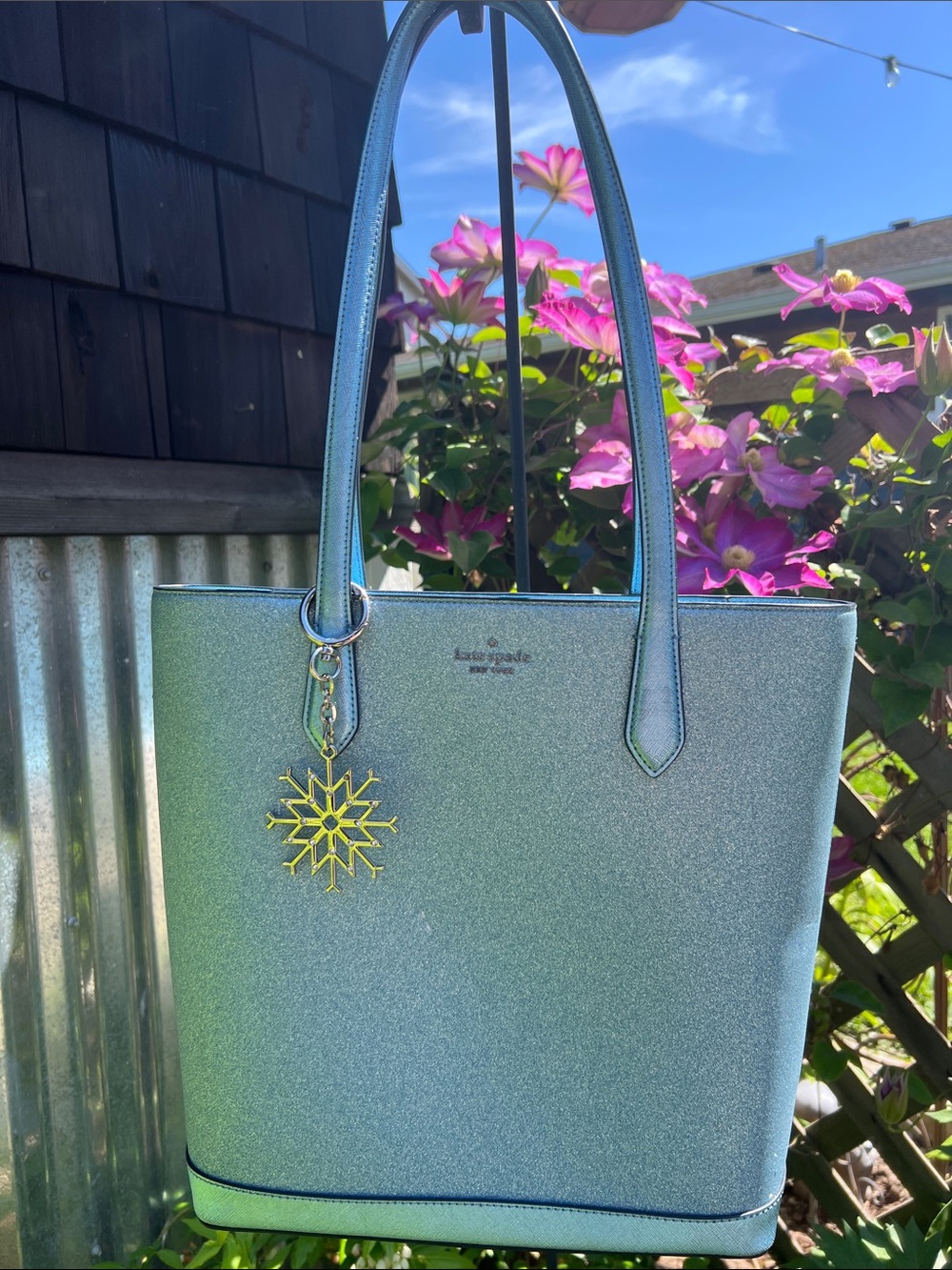 kate spade Glitter Tote in Aqua